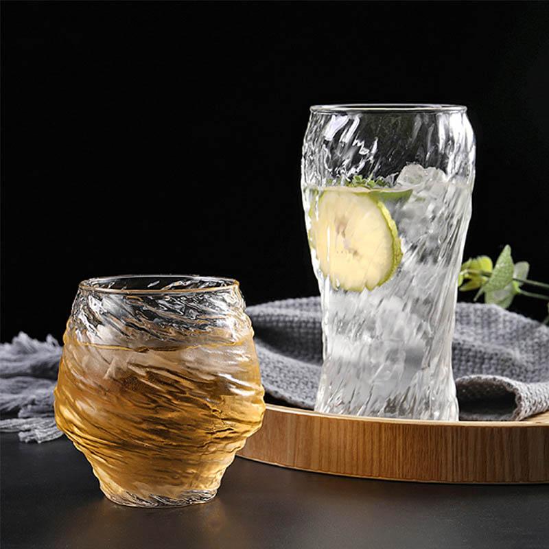 BORREY 500ML Hammer Pattern Glass Coffee Tea Cup Cold Drink Mug Milk Beer Fruit Juice And Wine Glasses Whiskey Vodka Tumbler Cup