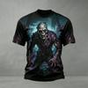 Halloween Men's 3D Skull Short-Sleeve T-Shirt Spooky Club Party Street Style Short-Sleeve Casual Loose-Fitting Men's Top