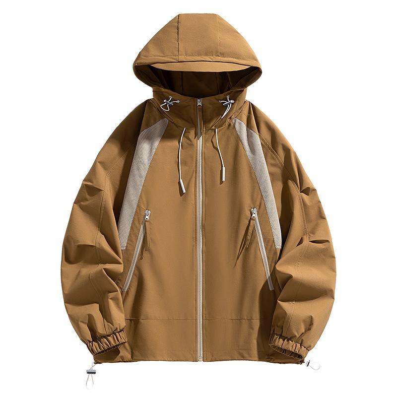 Jacket Men's Autumn Loose Windproof Waterproof Jacket Large Size Fattened Enlarged Hooded Outdoor Tooling Jacket