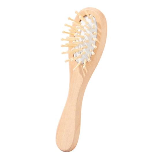 Soft Wool Bath Brush for Baby, Gentle Newborn Skin Cleanser with Natural Cherry Beech Wood Handle, Non-Irritating Infant Bath Scrubber