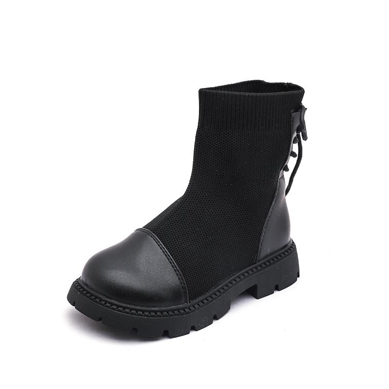 

Girls Classic Ankle Boots Spring Autumn Kids Platform Leather Boots Patchwork Versatile Children s Black School Boots 29 чорний