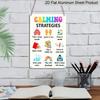 2D Flat Calming Strategies Emotion Regulation Cartoon Metal Sign - 8.0x12.0inch Aluminum Wall Art, Classroom Therapy Office Mental Health Decor