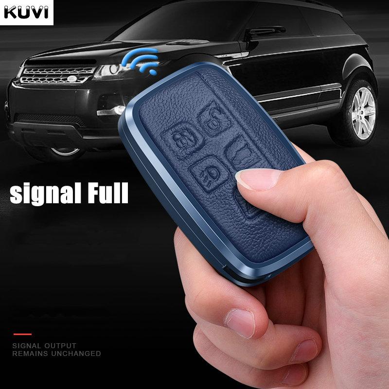 Leather Car Metal Key Case Cover For Land Rover Range Rover Sport Evoque Freelander For Jaguar Xf Xj Xe Xjl Xf Shell Accessories