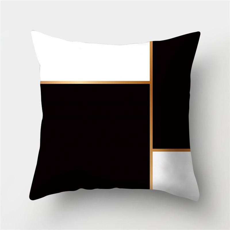 Black and White Geometric Stripe Pattern Pillowcase Home Living Room Sofa Decorative Cushion Cover Pillowcase