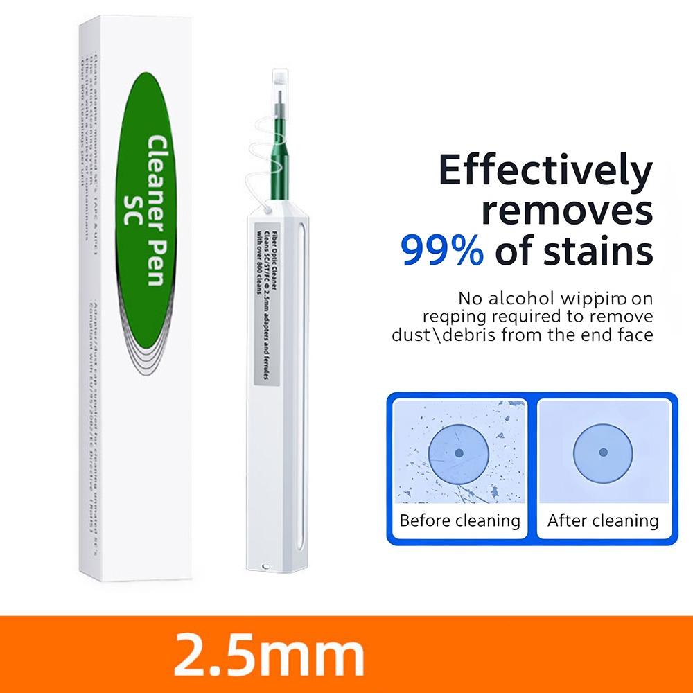 2.5mm 1.25mm Adapter Fiber Optic Cleaning Pen for SC FC ST LC MU Fiber Optic Maintenance 2.5mm SC/FC/ST