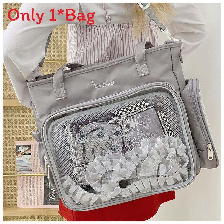 Anime Girl Student Shoulder Bag With Transparent Material For Casual Outings