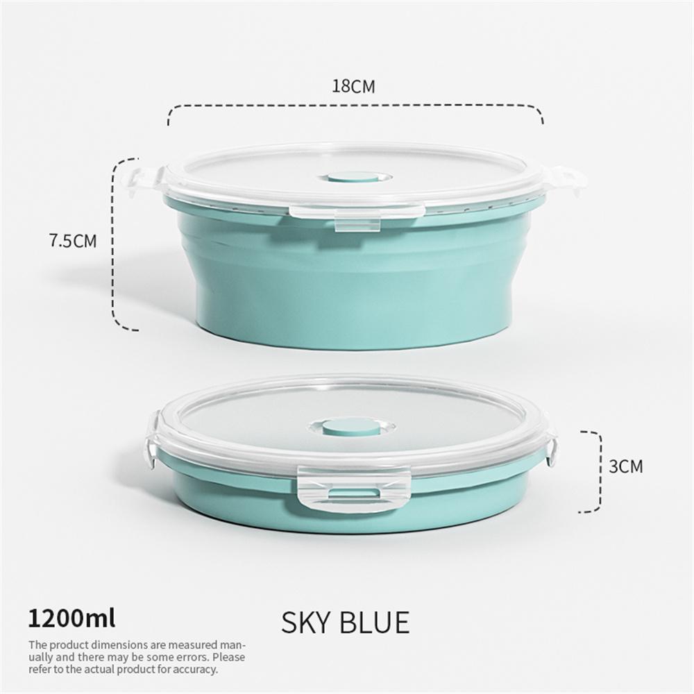 Collapsible Food Storage Container with Lid Portable Silicone Food Container Microwave Freezer Safe Lunch Box