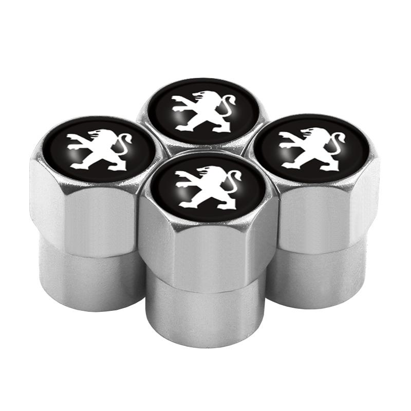 4PCS Car Wheel Tire Valve Caps Air Stem Dust Covers For PEUGEOT 308 2008 208 206 207 3008 107 307 5008 508 108 301 406 407 408I