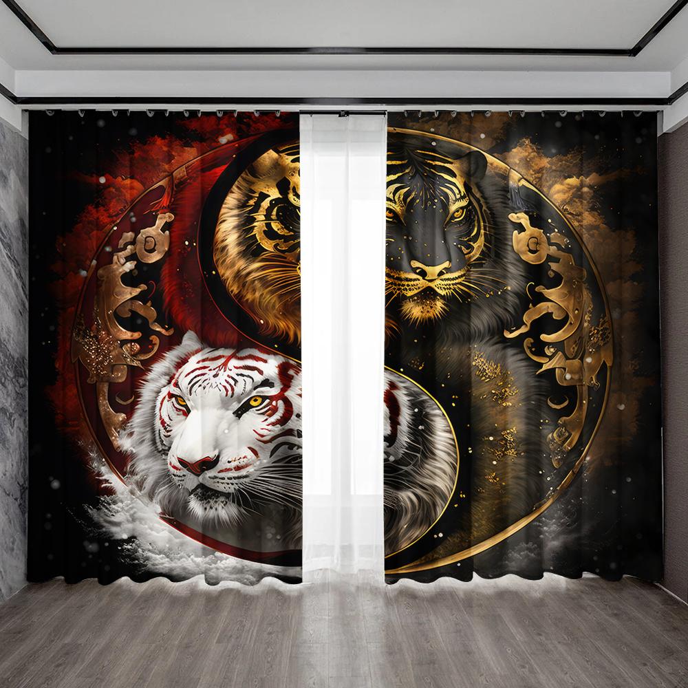 

2PC Шторы для украшения дома с двумя уровнями затемнения и тени, Шторы-карнизы, Кухня, Кофейня, Гостиная, Балкон 75x166cm&Without mount