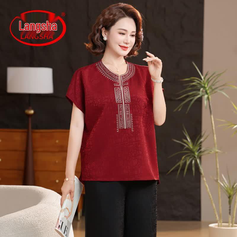 Women s Casual Short-Sleeve Two-Piece Set 4XL