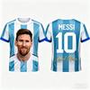 Messi Sommer Superstar Muster Stickerei Elite Gedenktrikot Kinder Familienkleidung Stil Lässig Sport Outfit