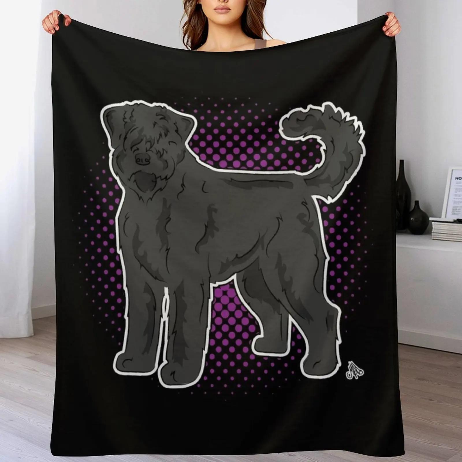 Bouvier des Flandres COMIC style Throw Blanket Year Round Soft Comfortable Blanket for Home 102x76cm(40x30in)