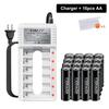 PALO Rechargeable Battery AA 1.2V Ni-MH Batteirse AA(HR6) 1300mAh and AAA(HR03) 600mAh NI-MH 2A/3A Rechargeable Batteries+6-slot charger