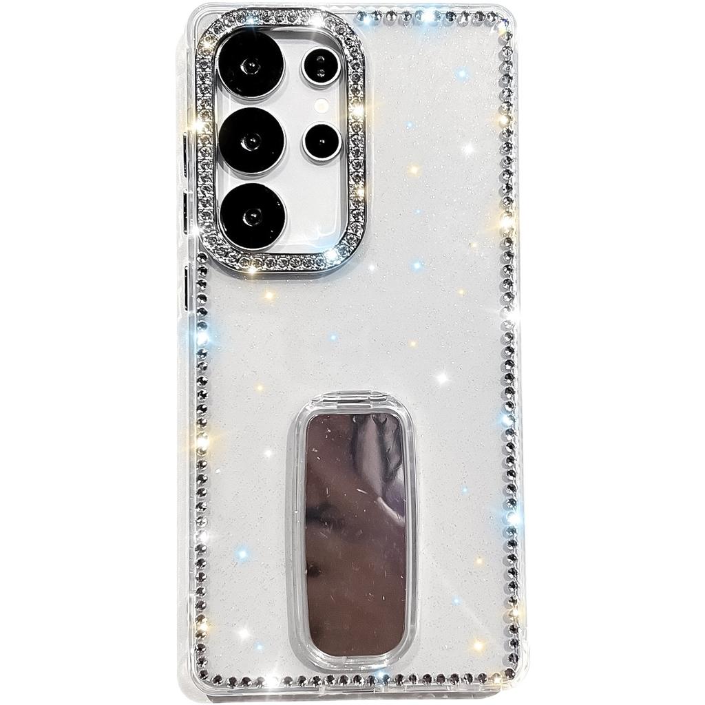 Butterfly Bracket Suitable for Samsung S25 Ultra Mobile Phone Case Flash Drill S24FE Flash Powder A56 Protective Case A17