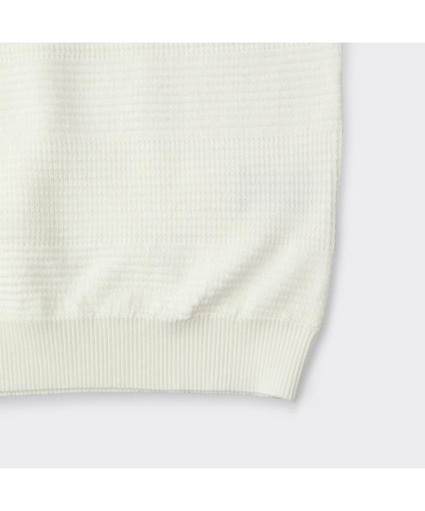 Keoseuuteommellou Ivory Stripes Textured Collar Sweater Cwwam26411Ivx