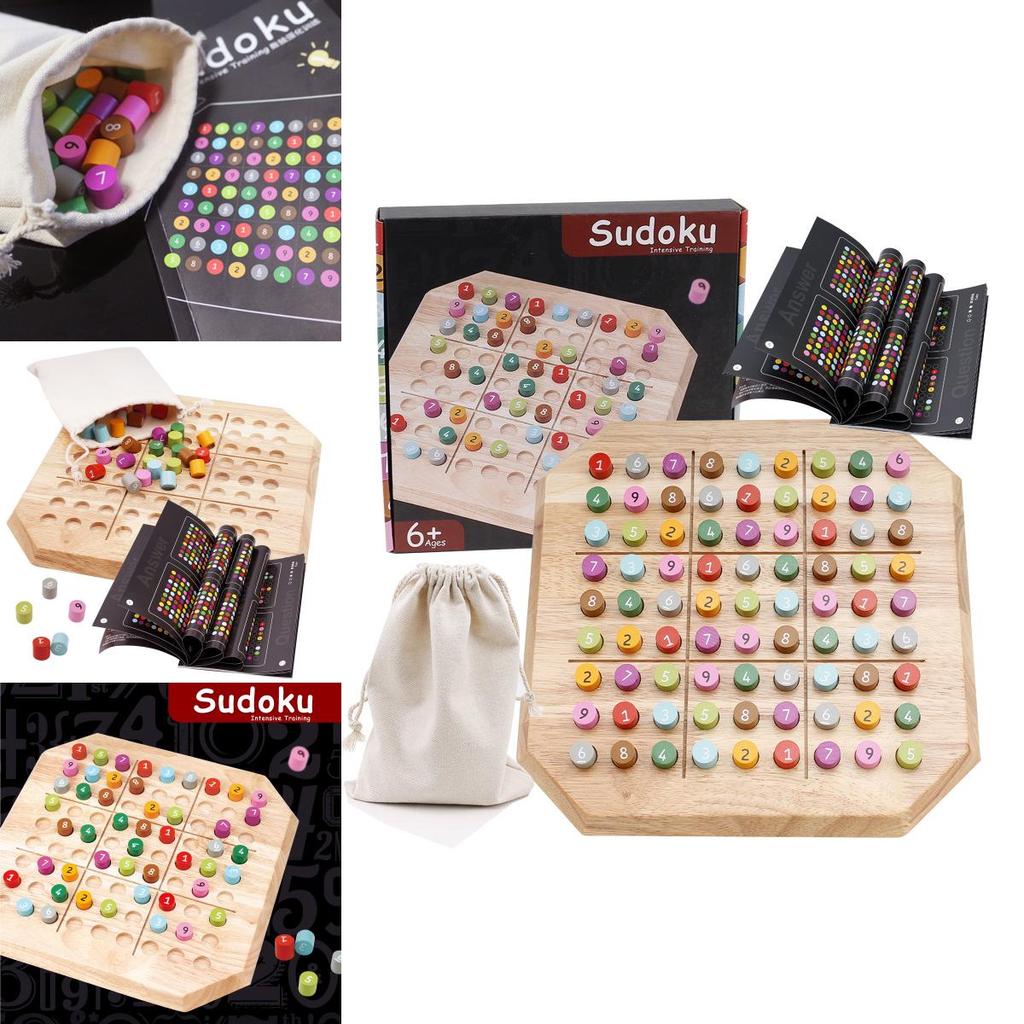 Plateau de jeu Sudoku en bois pour enfants, jouets éducatifs de logique