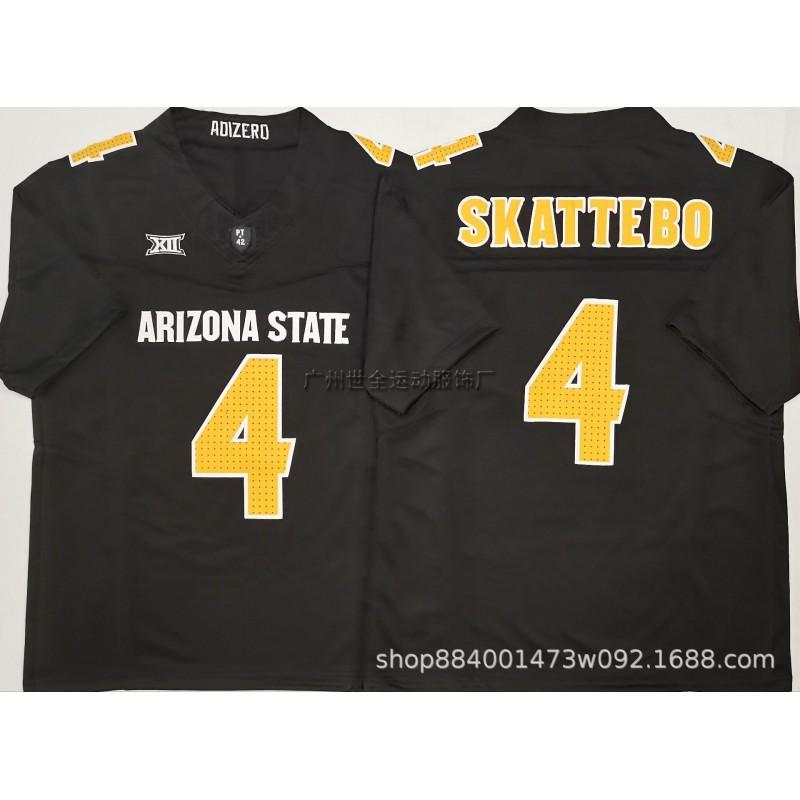 ג'רזי פוטבול קולג' לגברים NCAA Arizona State Sun Devils 4 Skattebo רקום ביצועים ביגוד ספורט