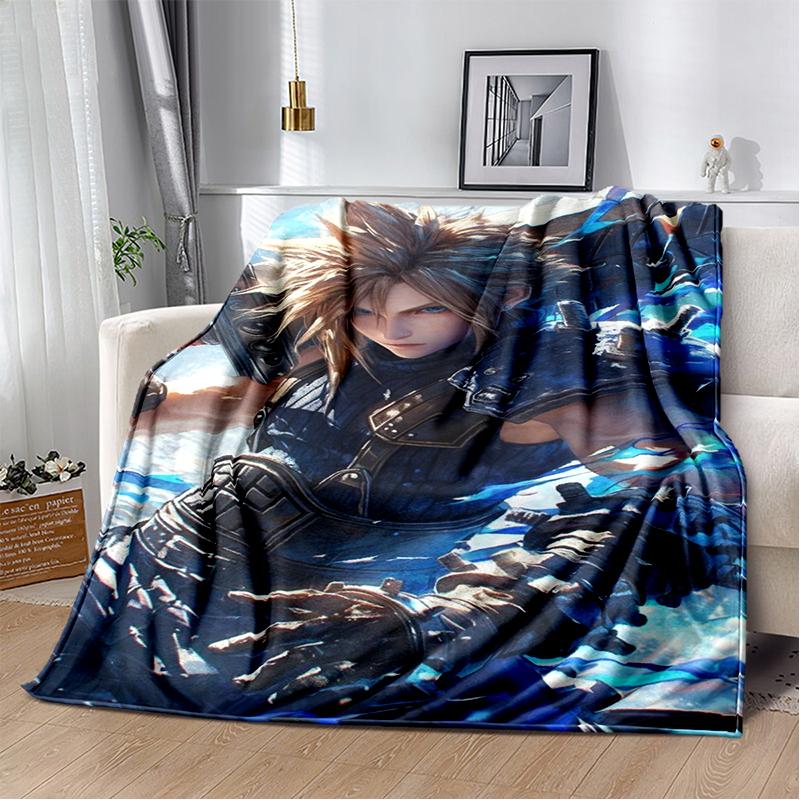 2025 New Style Final Fantasy Games Cloud Tifa Aerith Sephiroth Blanket,Soft Throw Blanket for Home Bedroom Bed Sofa Cover Kids