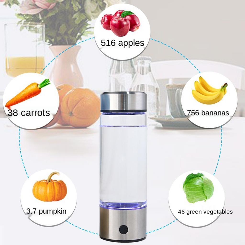 Hydrogen Water Bottle Machine Generator Portable Electric Water Cup Glass Quality Filter Healthcare Acessories 10800ppb USB