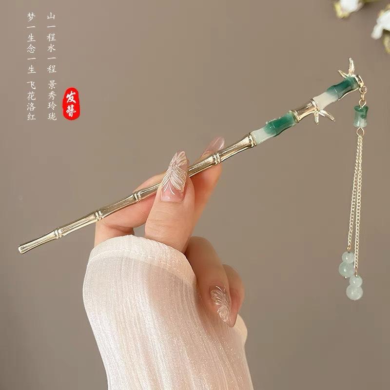 Retro Chinese Style Tassel Hair Clip For Women Hair Stick Pins Flower Handmade Hairpins Charm Jewelry Accessories Hair Ornaments