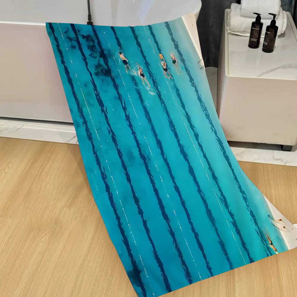 Lang Pattong Light/Green Minimalist Abstract Seawater Swimming Microfiber Beach Towels Quick Towel Sand Beach Towels Pool Towel For Travel