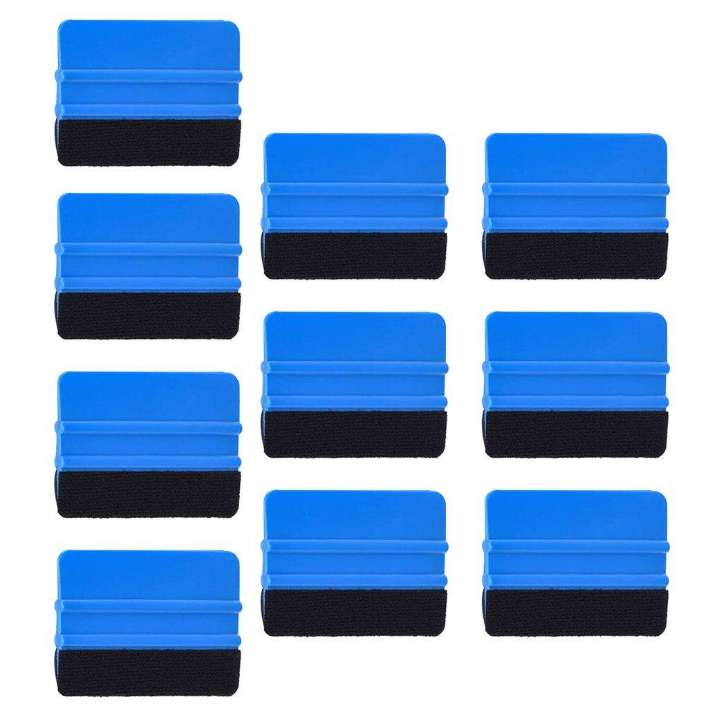 10pcs Fabric Felt Squeegee for Vinyl Car Wrap Carbon Film Application Tools Window Tinting Clean Stickers Decal Scrapers