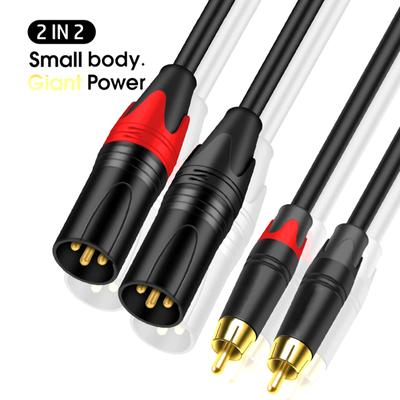 2-xlr Male To 2-rca Male Audio Cable Wire For Amplifiers Hi-fi Stereo Audio Systems Speakers Mixing