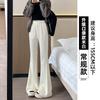 Micro-pull sweatpants women's new spring and autumn drape straight sweatpants small casual black flared pants