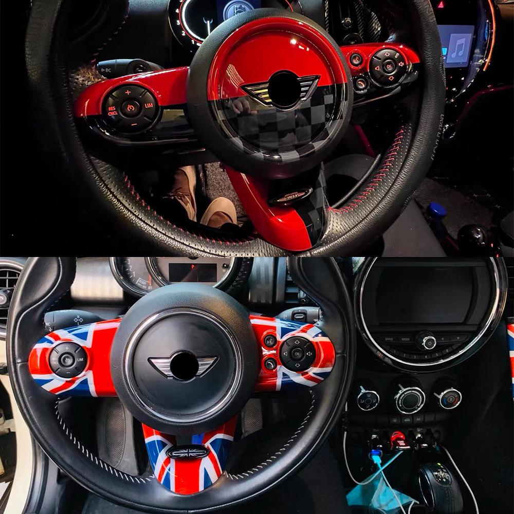 For MINI One Cooper S JCW F60 F55 F54 F56 F57 Car Steering Wheel Button Cover Sticker PC Interior Decoration Car-styling Auto
