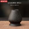 Zen Black Matcha Tea Set 1/4 Piece Matcha Powder Kit Matcha Bowl Set Whisk Accessories Holder for Tea Lovers Tea-Making Tools