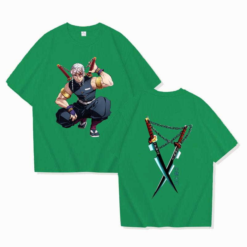 Hot Anime Uzui Tengen Graphic Short Sleeve T-shirts for Women Men Shirts Loose T-shirt Casual Summer T-shirts Plus Size Tops
