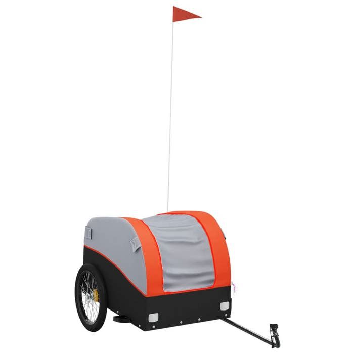 VidaXL Remorque de Vélo, Chariot de Transport avec Barre d'Attelage, Remorque à Bagages, Remorque de Bicyclette, Noir et 94124