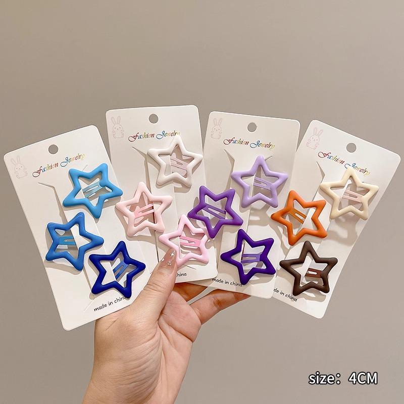 Y2K Dopamine Color Pentagram Small Hair Clip for Women & Kids - Cute Bangs & Side Hair Accessory
