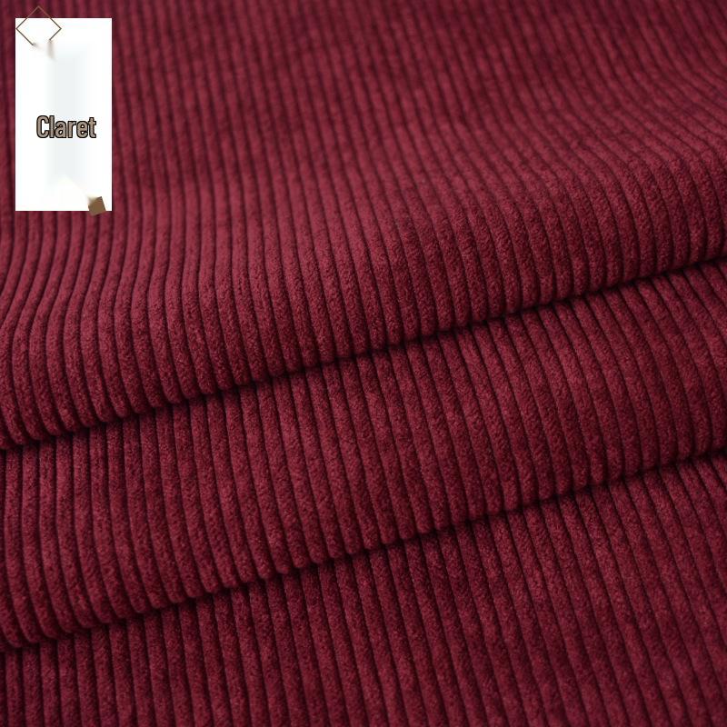 Solid-Color Ribbed Corduroy Jacket and Shirt-Smock in Silk Fabric