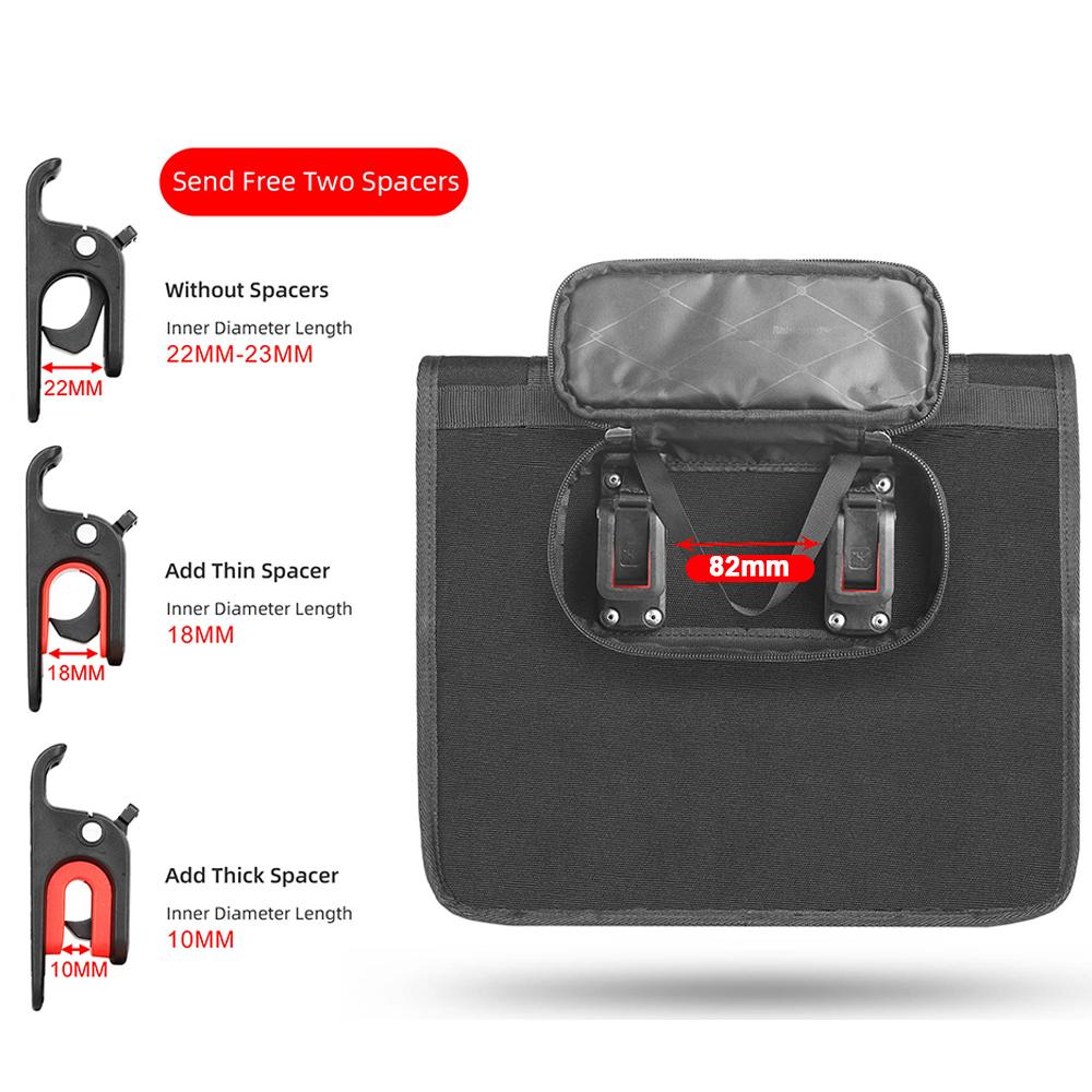 Motorcycle Saddle Bag Quick Release Luggage Bag Large Capacity Storage Organizer 13L with Support Panel Removable Waterproof