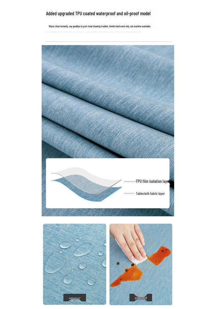 Waterproof Oil-Proof Solid Color Round Tablecloth for Dining, Hotel, and Home