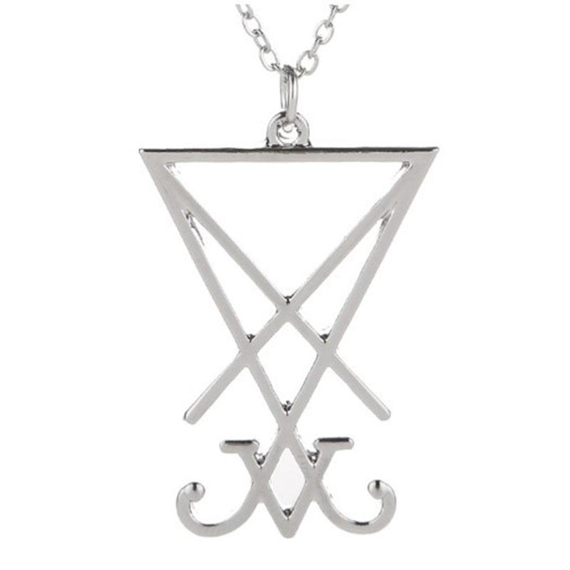 Pečeť Lucifera Satanistický sigil Baphometa Kovový přívěsek Náhrdelník Gotický Temný pohanský Satan Mužská Móda Dárkové Doplňky
