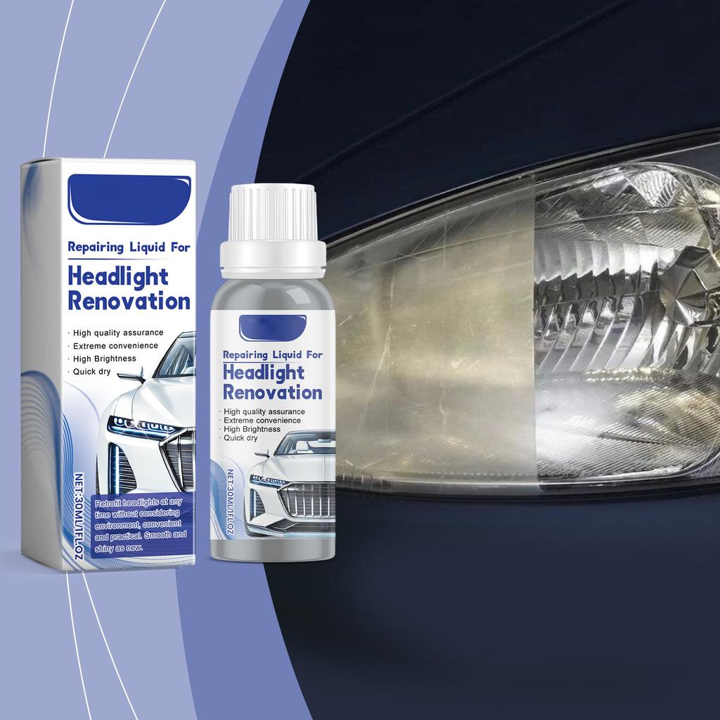 HOMONTH Car Headlight Fluid, Car Light Care, Removal, Brightening, Cleaning, Stain Removal, Polishing, And Refurbishment Cleaner, 30ML