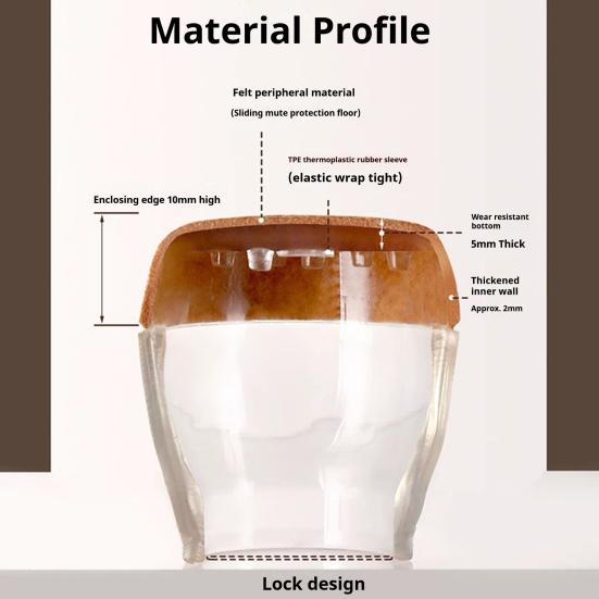 8Pcs Chair Leg Protectors Thickened Bottom Wrapped Non-Slip Design Universal Easy To Install Stool Chair Leg Caps Protection Covers