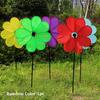 Mehrfarbige Sonnenblumen-Windmühle PVC Garten Hof Windspiel Outdoor Party Picknick Deko