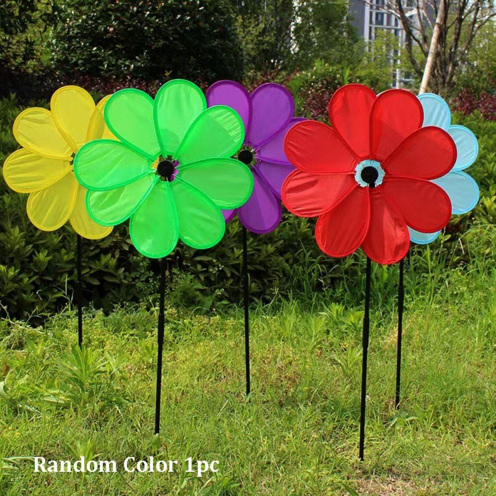 Mehrfarbige Sonnenblumen-Windmühle PVC Garten Hof Windspiel Outdoor Party Picknick Deko
