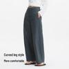 Semir Women's Half Elastic Waist Split Wide-Leg Casual Pants