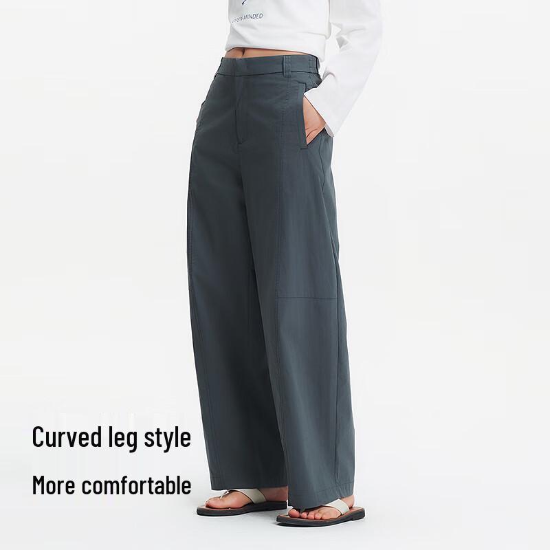 Semir Women's Half Elastic Waist Split Wide-Leg Casual Pants