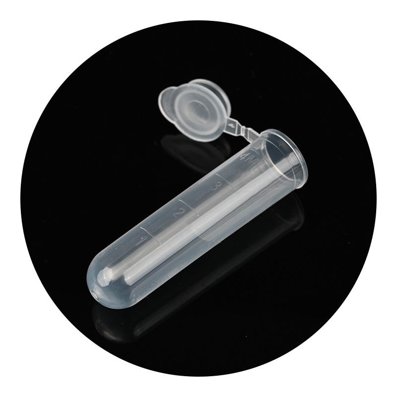 Customized Disposable Centrifuge Tubes: Flat Cap, Flat/Pointed/Round Bottom, Clear Plastic with Screw Cap.