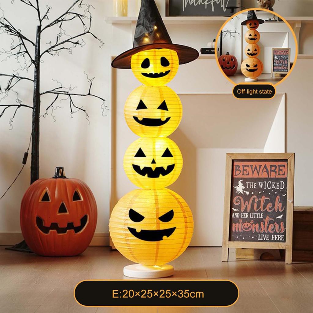 Halloween Decorative Pumpkin Lantern with Light Halloween Pumpkin Light Halloween Lantern for Indoor Outdoor Yard Holiday Decor
