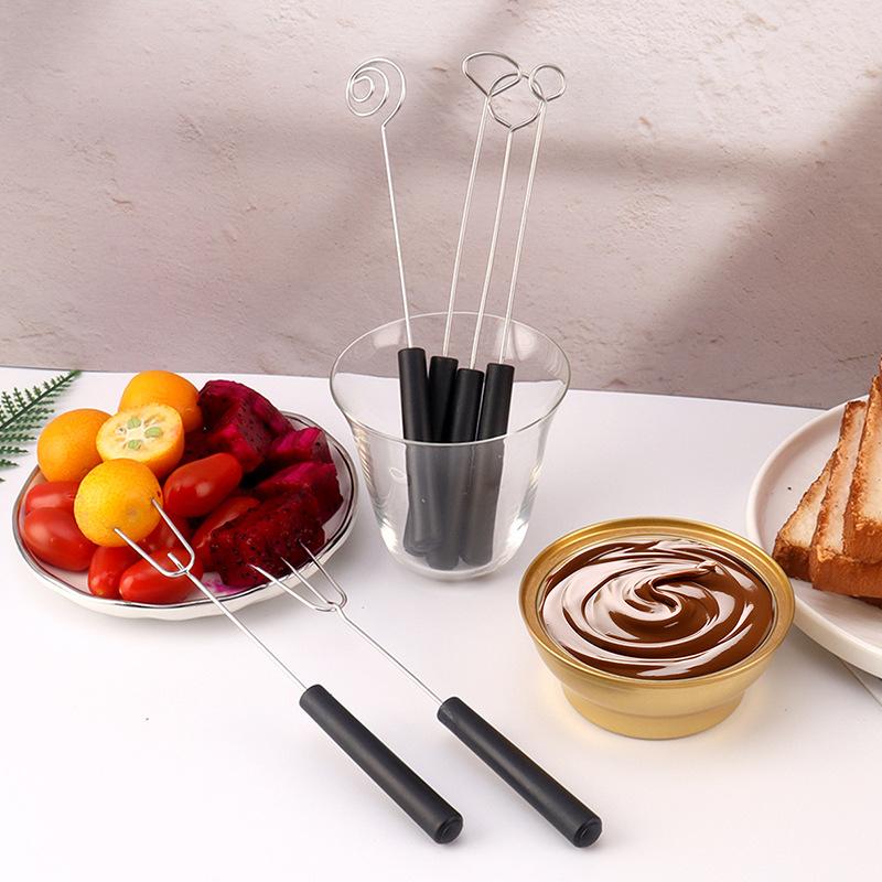 Stainless Steel Fondue Forks With Plastic Handle, Chocolate Cheese Dipping Utensils, Multiple Styles Available