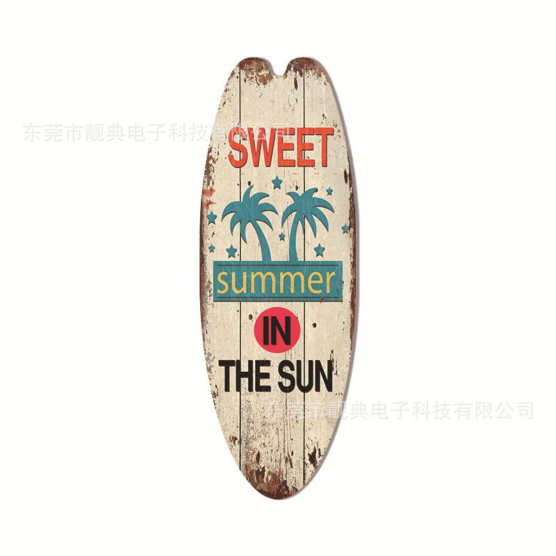 Summer Beach Ocean Themed Casual Decor Surfboard Wooden Bar Home Walls Vintage Decorated Wooden Boards