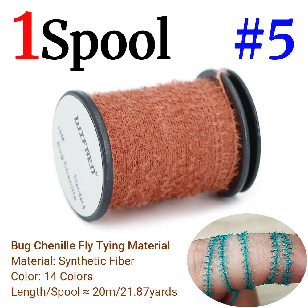 20M/Spule Standard Bug Chenille ein stacheliges, flauschiges Fliegenbindematerial für Nymphen Egel Wurmkörper, Rippen Abdomen, Forellenangelköder