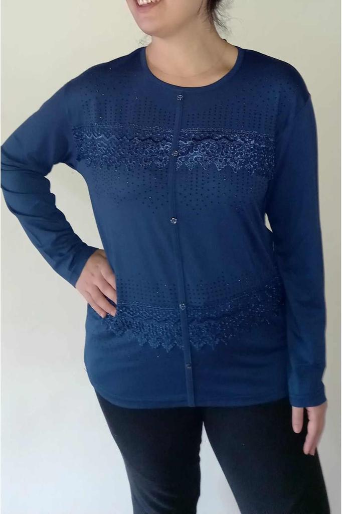 Women's Big Size Blouse Guipure Stone Trend Mother Blouse