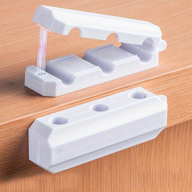 

Upgrade {3 holes}Magnetic Cable Clips [Cable Smoothing Adjustable] Cord Holder, Desktop Cable Management, Adhesive Cord Holder белый